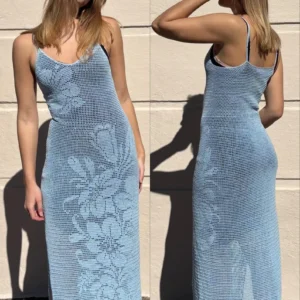 Crochet pattern Flower maxi dress