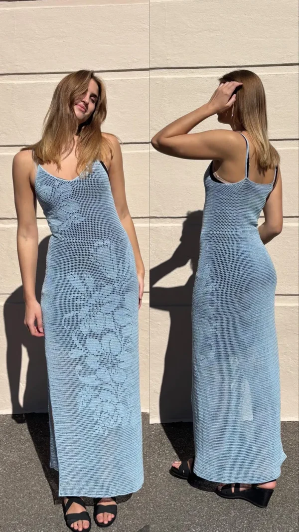Crochet pattern Flower maxi dress