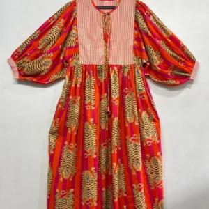 Handmade Cotton Tiger Print Dress