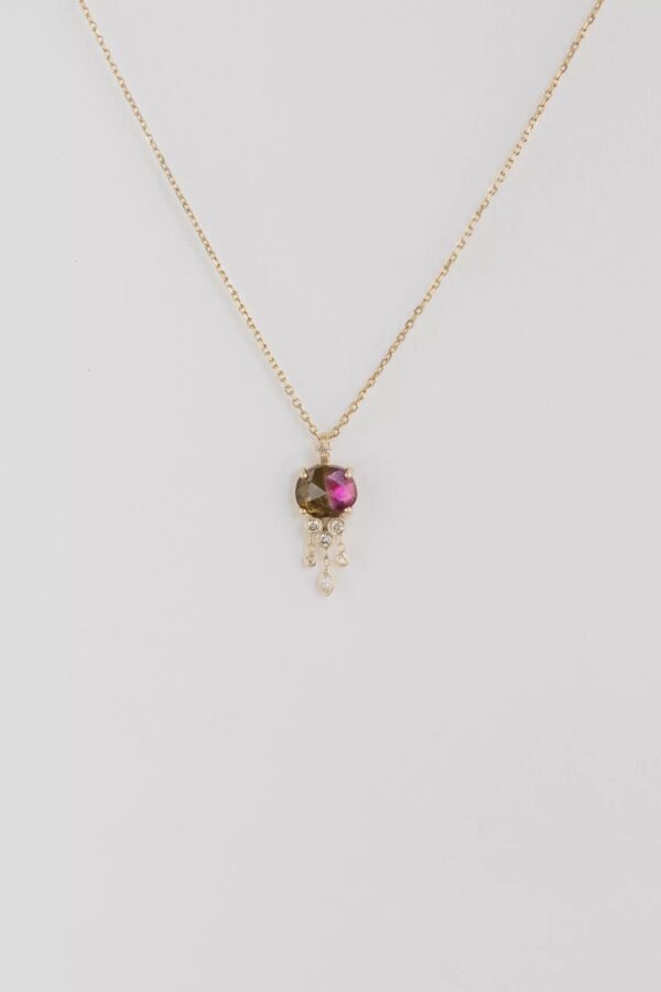 Watermelon & diamonds jellyfish necklace