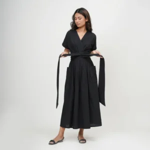Wrap Dress, Kimono Tie-up Belt dress