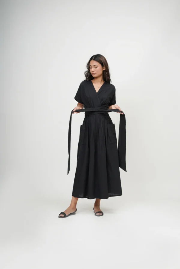 Wrap Dress, Kimono Tie-up Belt dress
